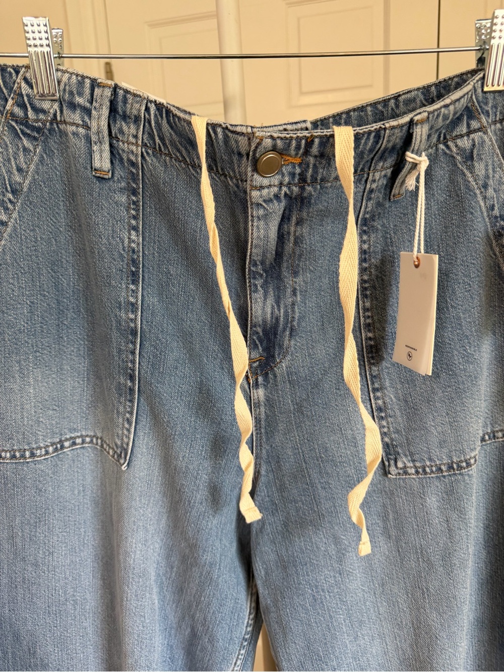 NWT Good American Lite Linen Denim Pants Size 12 - Picture 11 of 12
